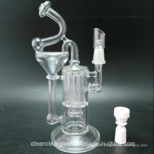 High Quality Clear Glass Water Pipe Oil Rig Outside Recycler Wholesale with 18.8mm Joint